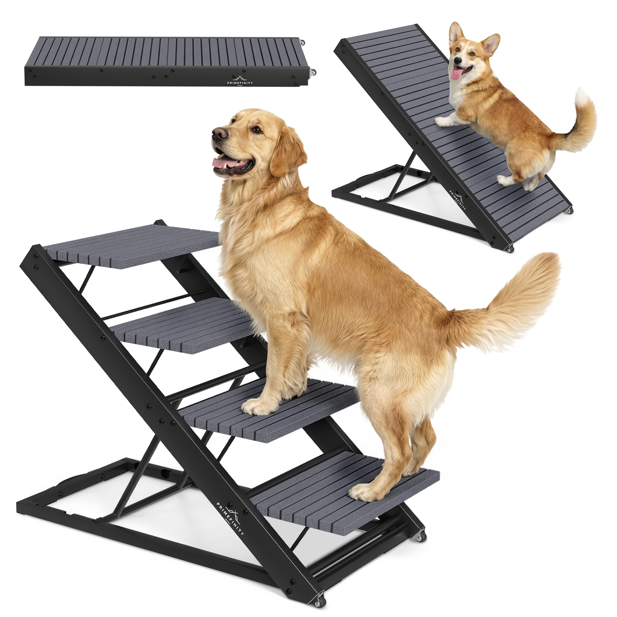 Adjustable Dog Ramp & Stairs (2-in-1)