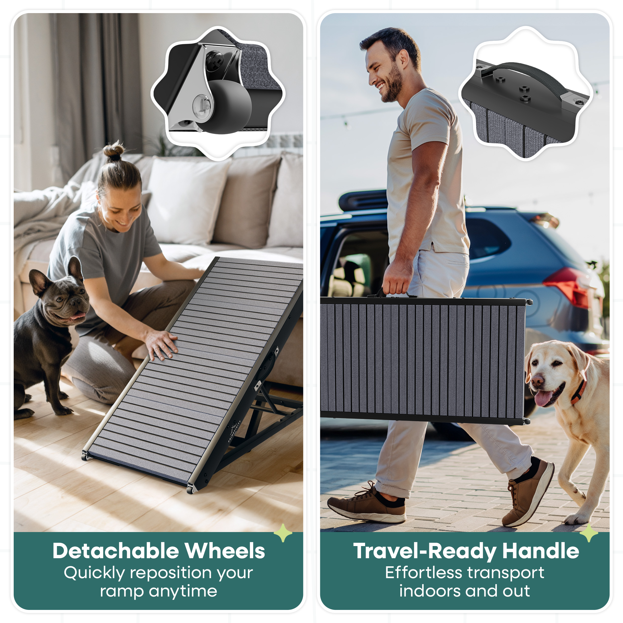 Adjustable Dog Ramp & Stairs (2-in-1)