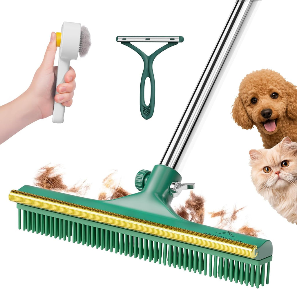 PrimeFinity Pet Hair Carpet Rake – Heavy-Duty Fur Remover for Rugs & Carpets